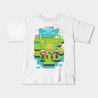 Happy Muslim Family Kids T-Shirt